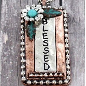 Burnished Tri-Tone Turquoise Bead Flower “Blessed”